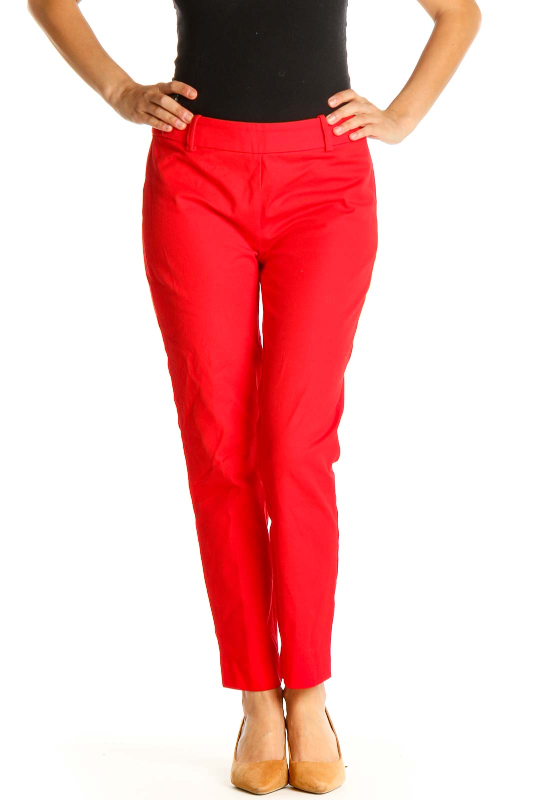 1980's Red Cotton Pleated Trousers 28x29 – NOIROHIO VINTAGE