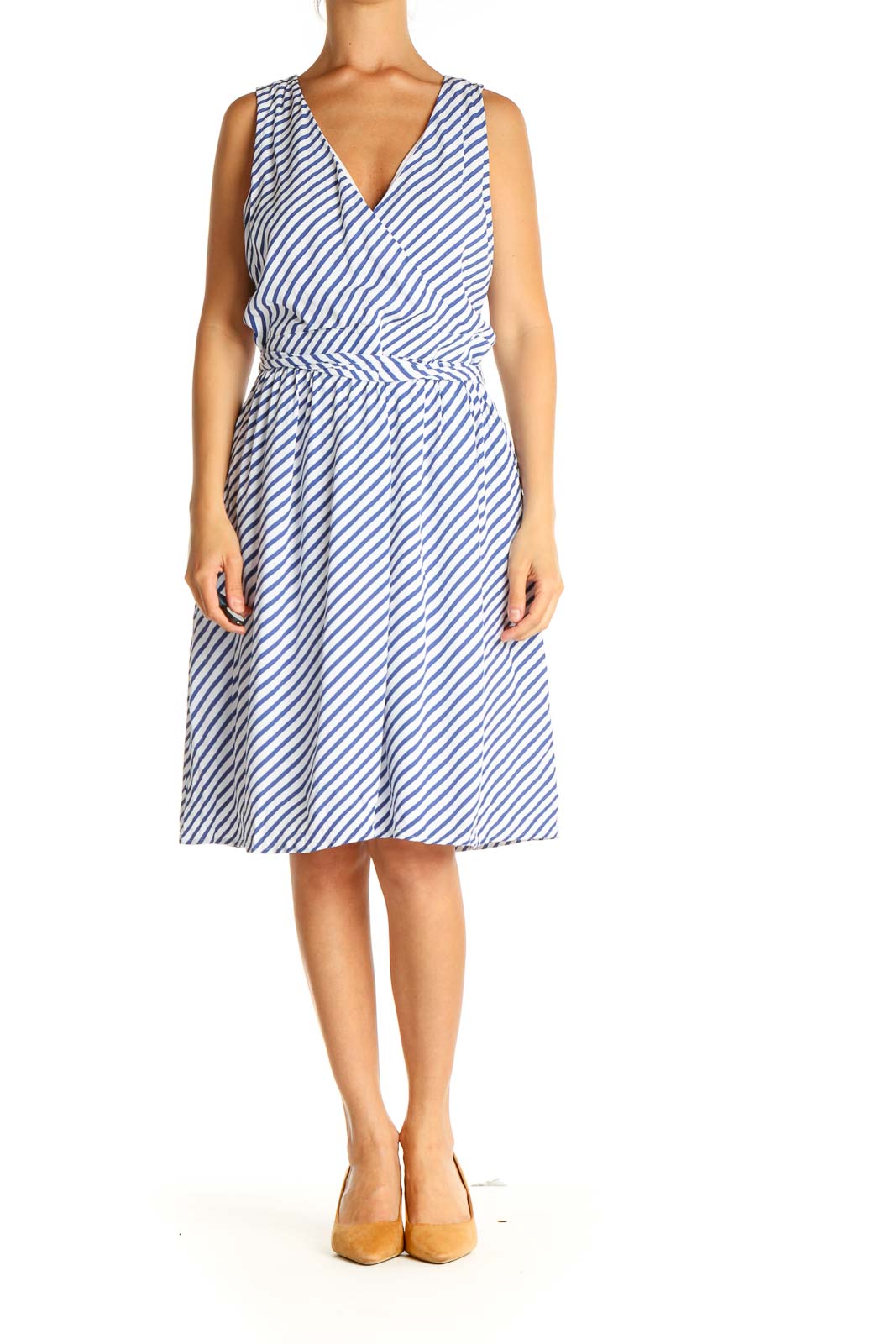 loft blue striped dress