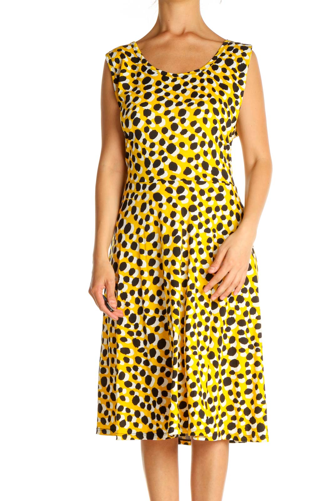 Yellow Day Fit & Flare Dress Front