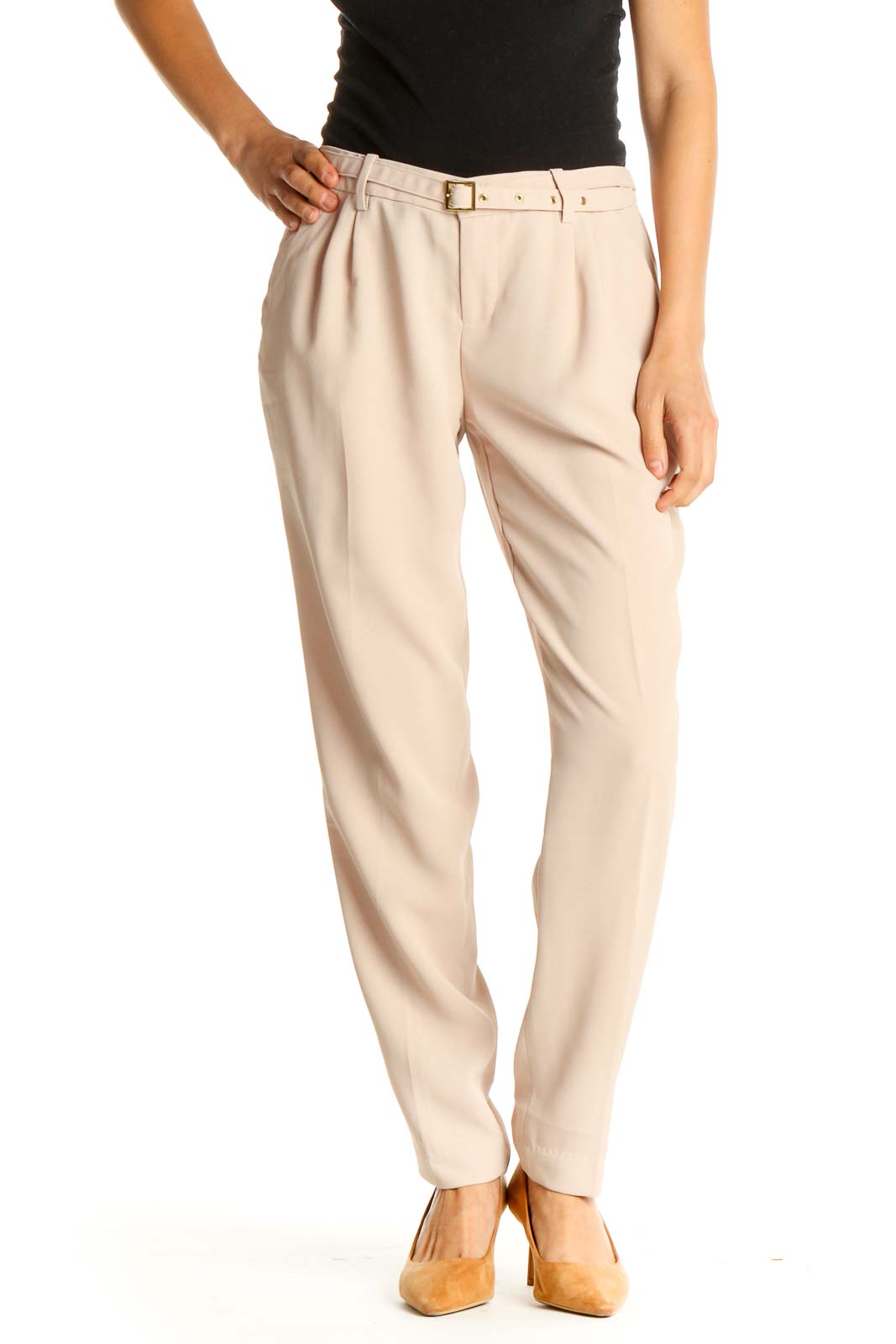 Pink Casual Trousers Front