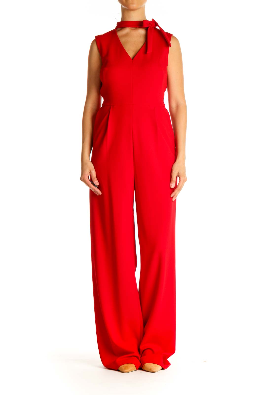 Calvin Klein - Red Solid Jumpsuit Polyester Spandex | SilkRoll