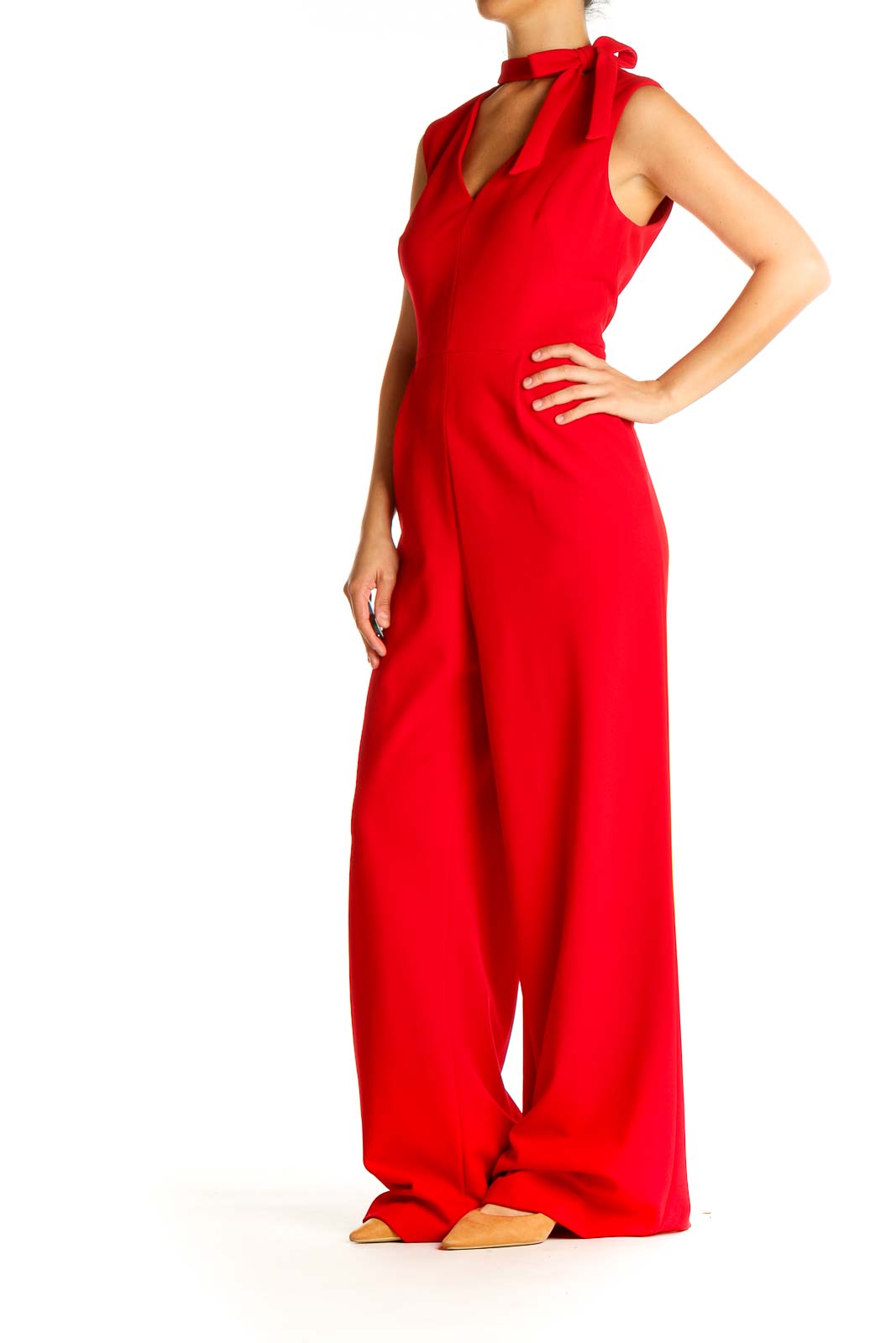 Calvin Klein - Red Solid Jumpsuit Polyester Spandex | SilkRoll