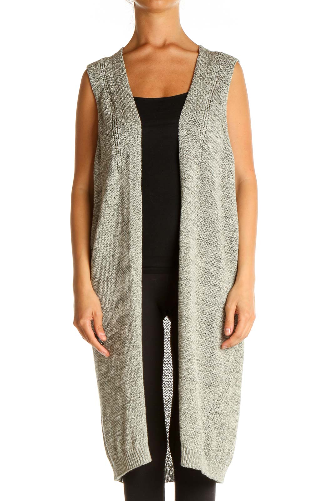 Max Studio - Gray Vest Polyester Cotton | SilkRoll