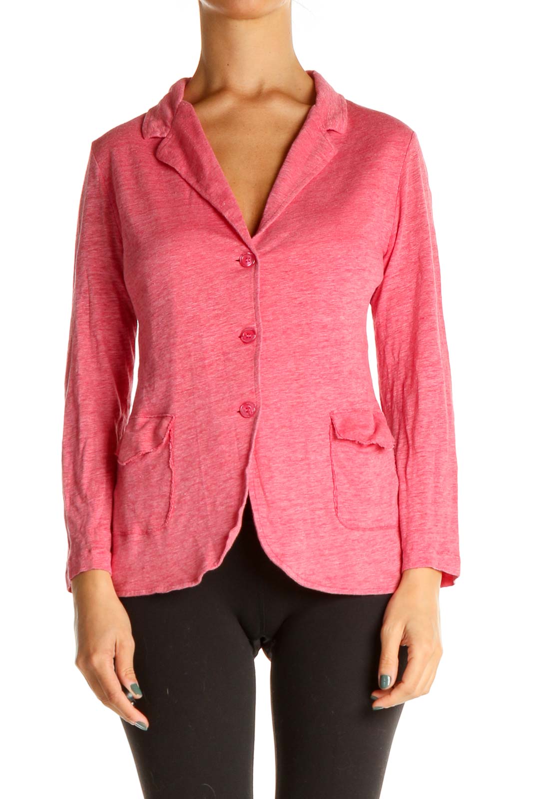 Pink Solid All Day Wear Shirt Front