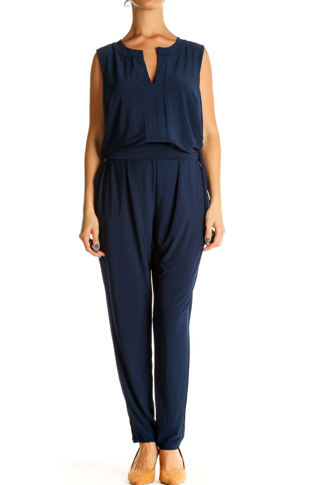 Lauren Ralph Lauren - Blue Solid Jumpsuit Polyester Elastane | SilkRoll