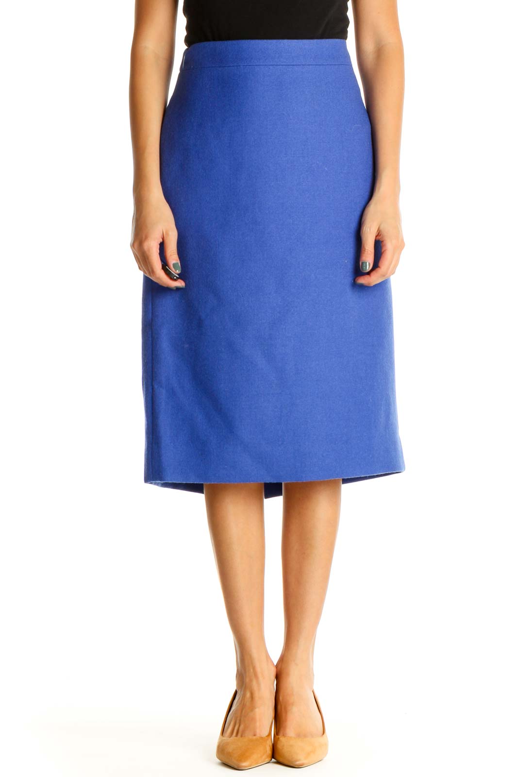 Blue Retro Pencil Skirt Front