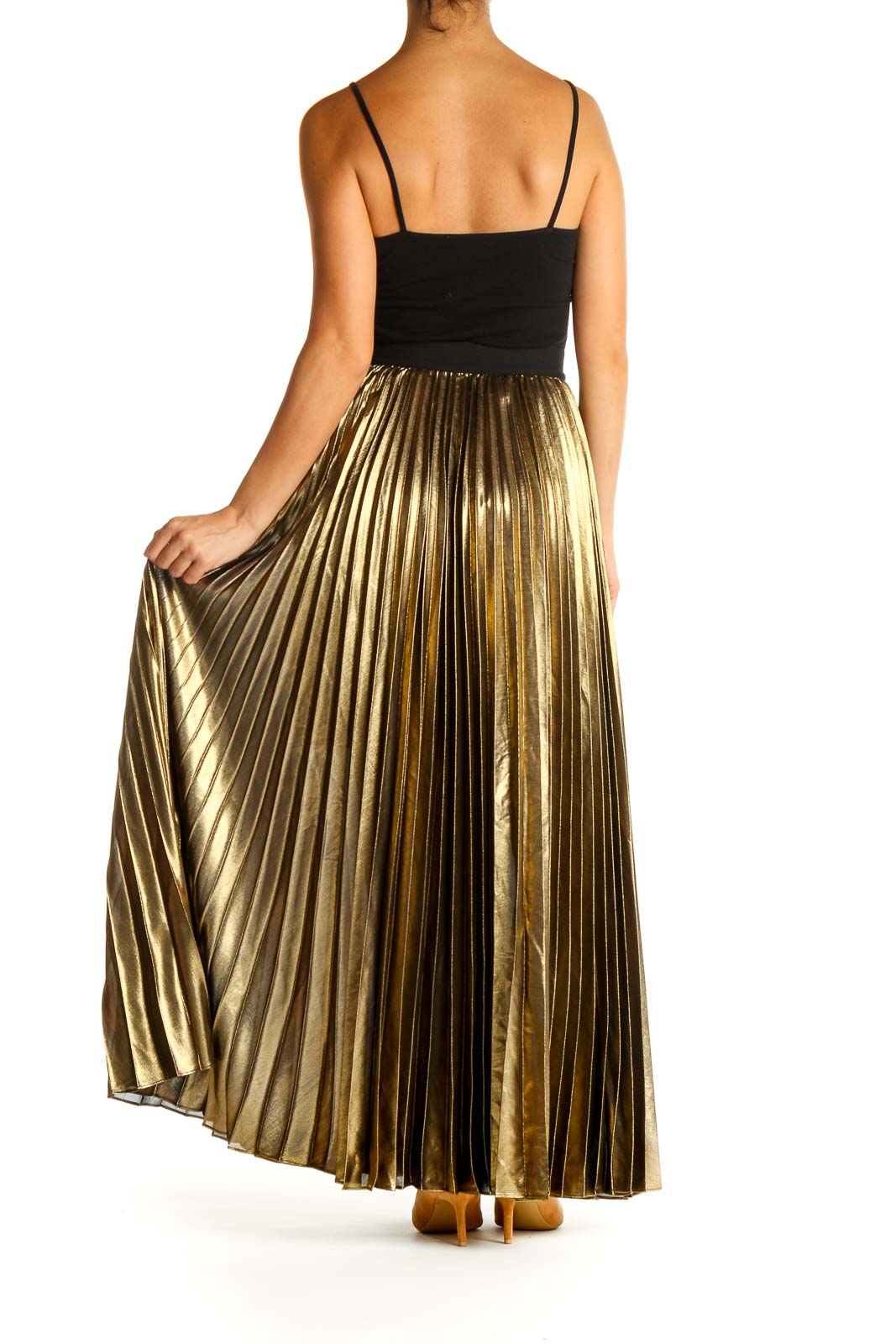 Bcbg gold shop pleated skirt