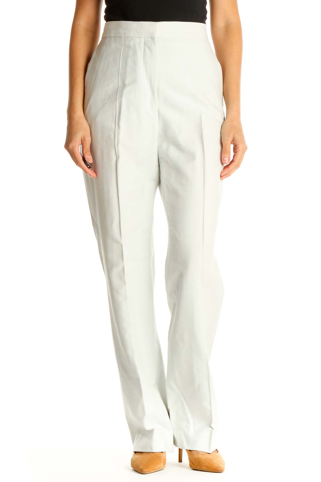 White Classic Trousers Front