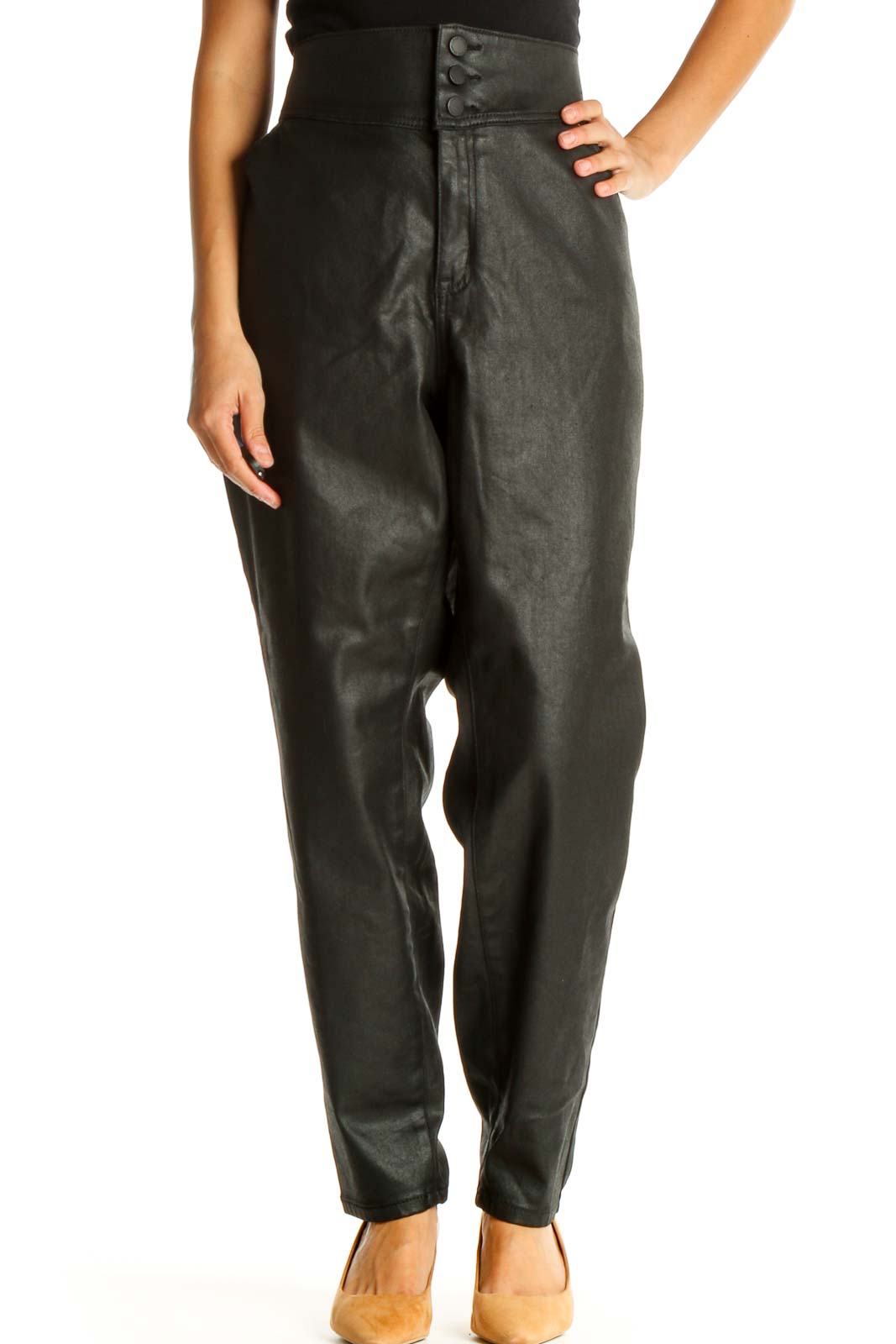 Gray Solid All Day Wear Trousers Front