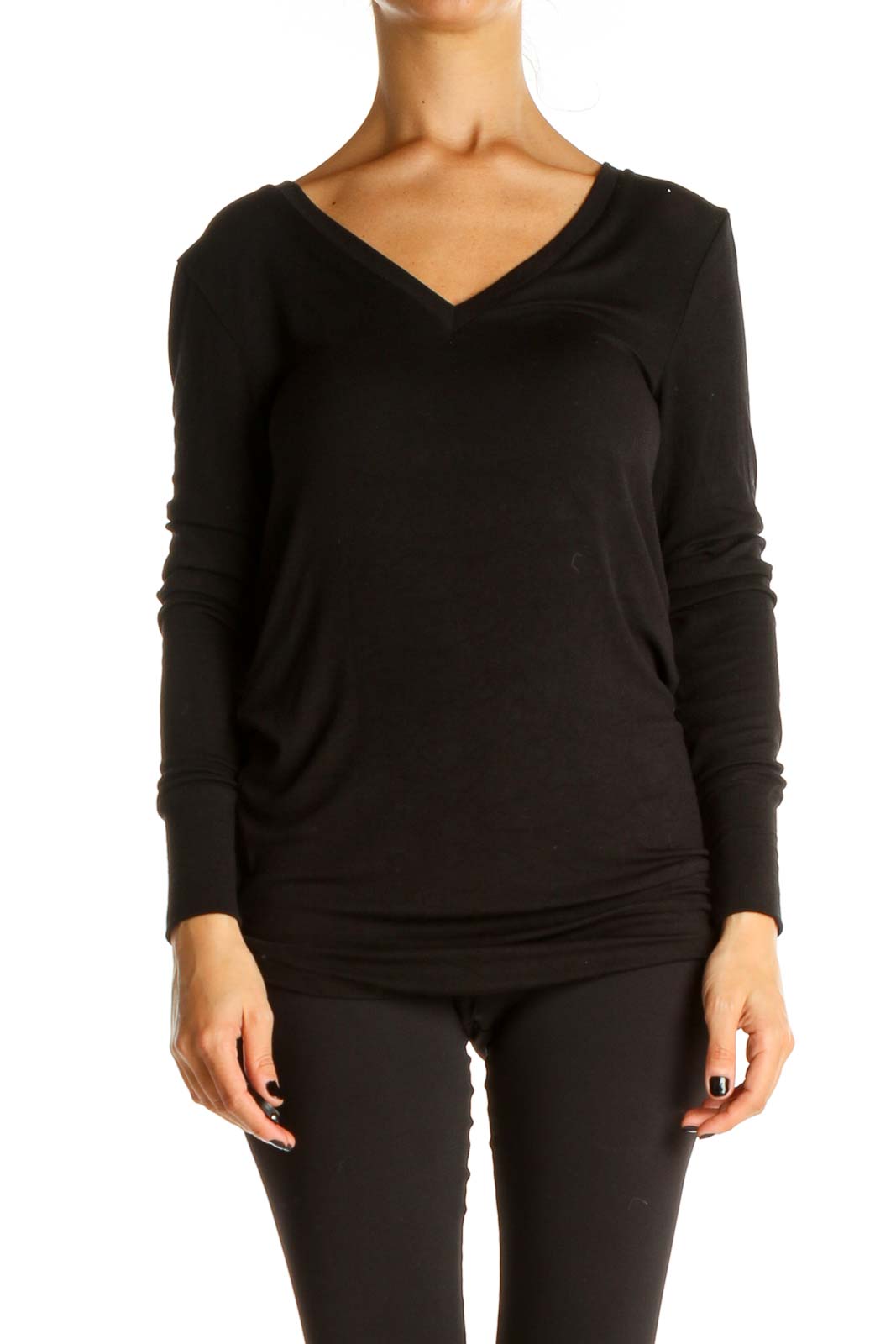 Black Solid Classic T-Shirt Front