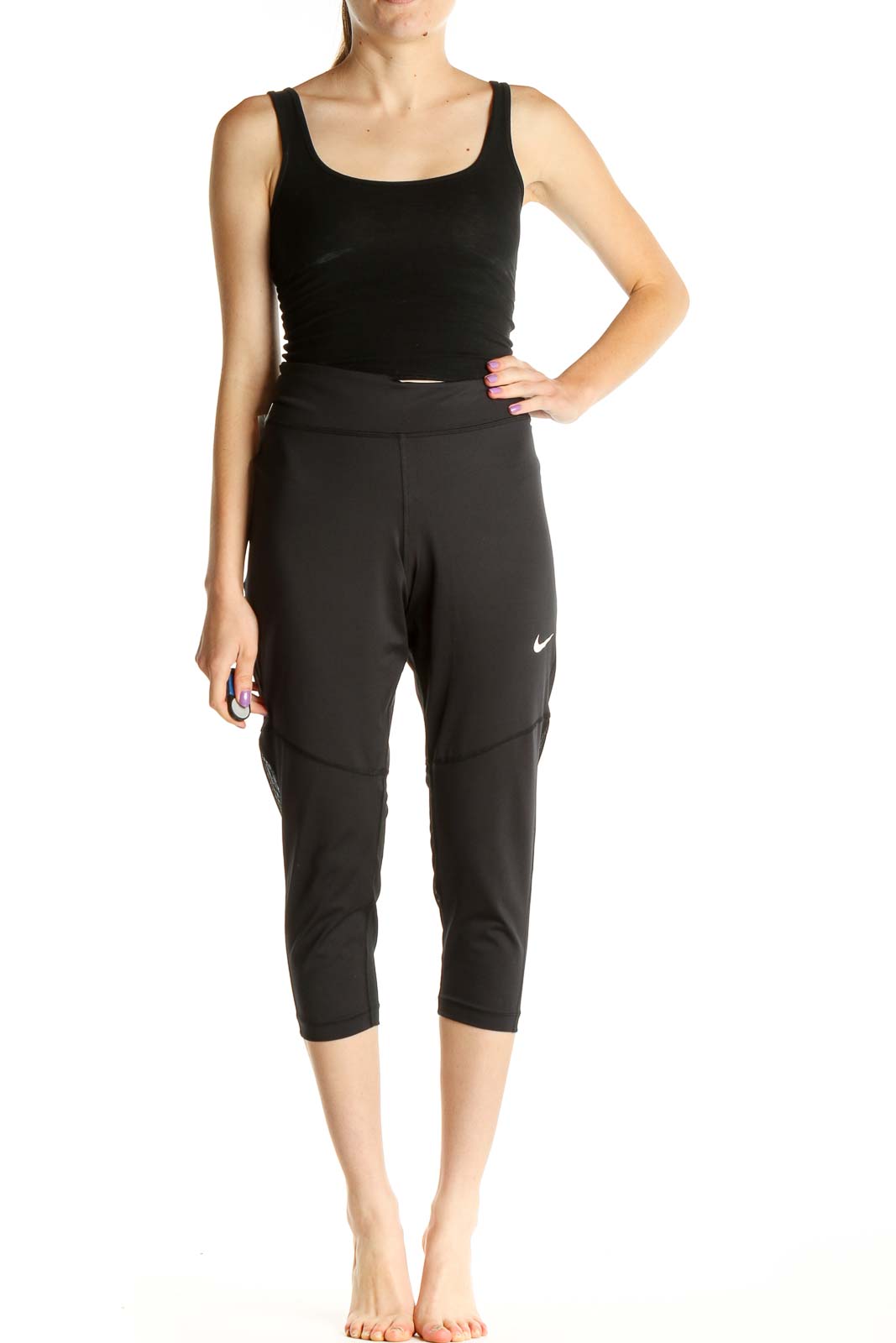 NIKE Solid Women Black Tights - Buy NIKE Solid Women Black Tights