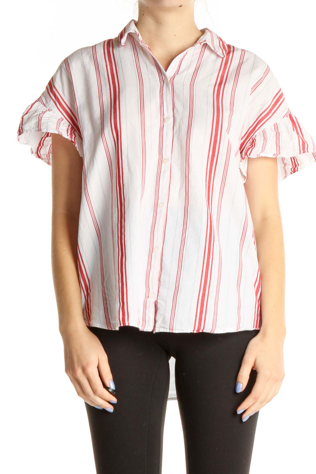 White Striped All Day Wear Shirt Cotton 