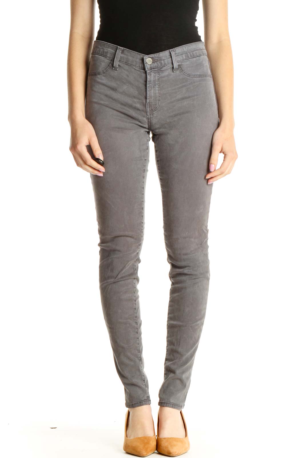 Gray Skinny Jeans Front