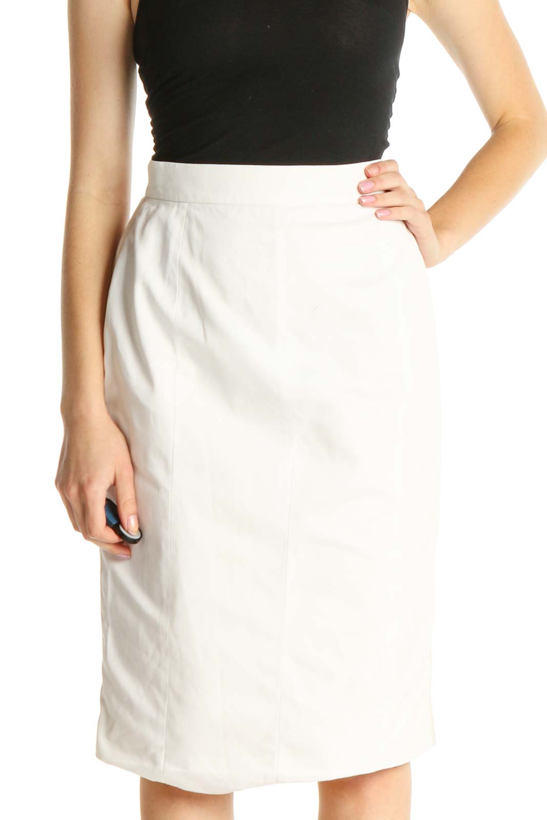 White Brunch Pencil Skirt Front