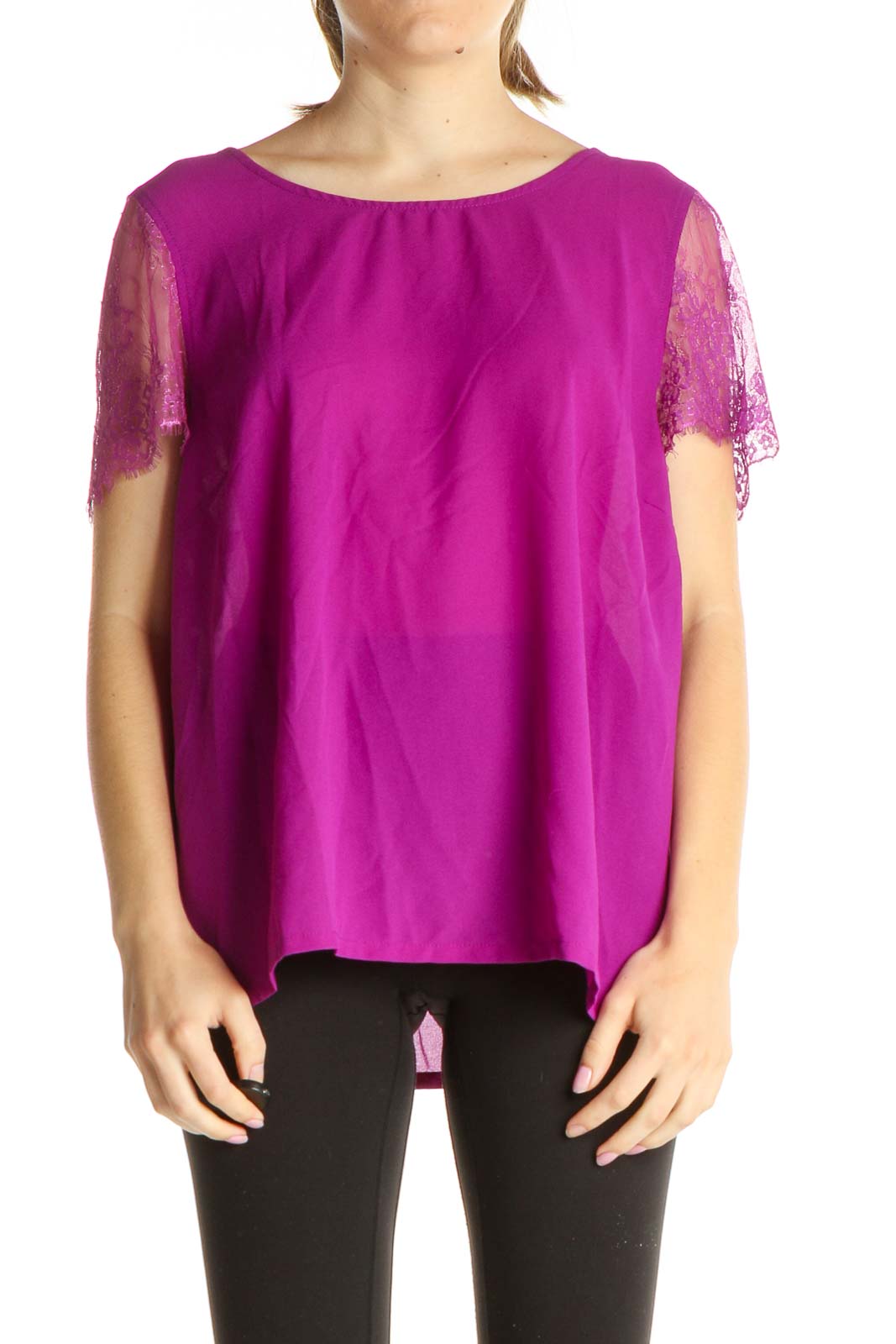 Pink Solid All Day Wear Blouse Front
