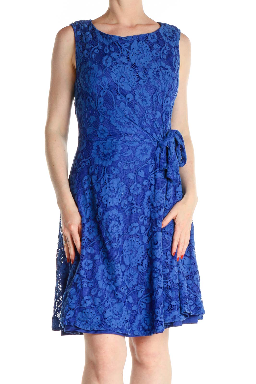 Blue Day Fit & Flare Lace Dress Front