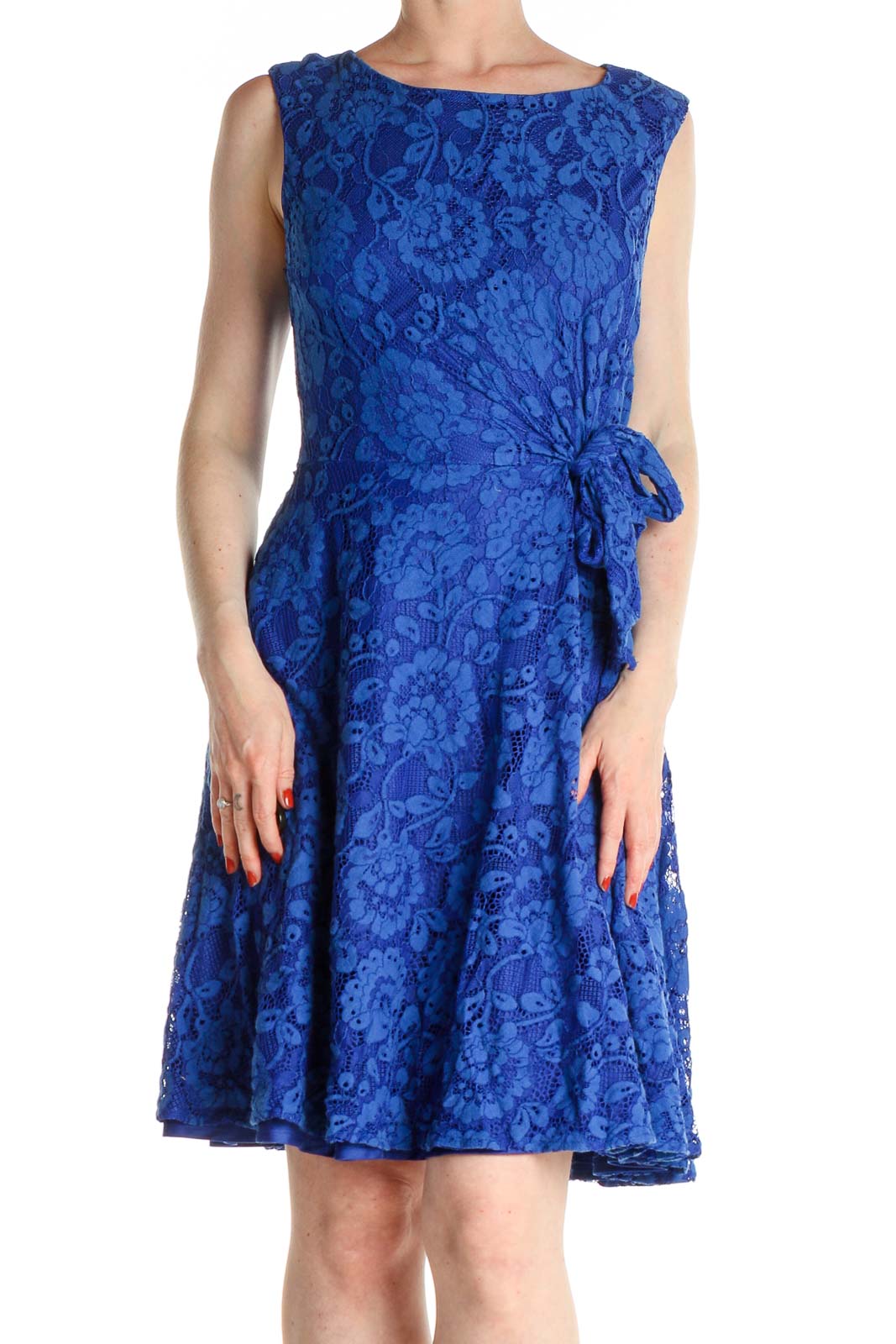 Blue Day Fit & Flare Lace Dress Front