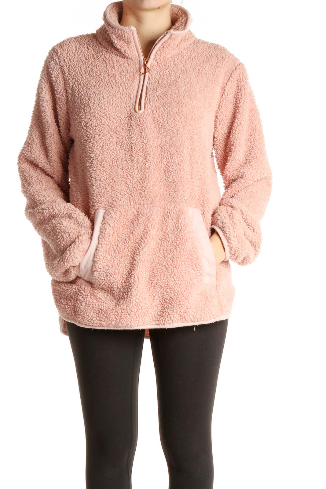 Pink Sherpa All Day Wear Sweater Front