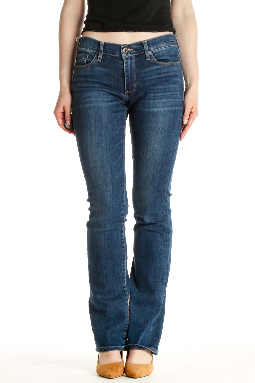 Blue Skinny Flare Jeans Front