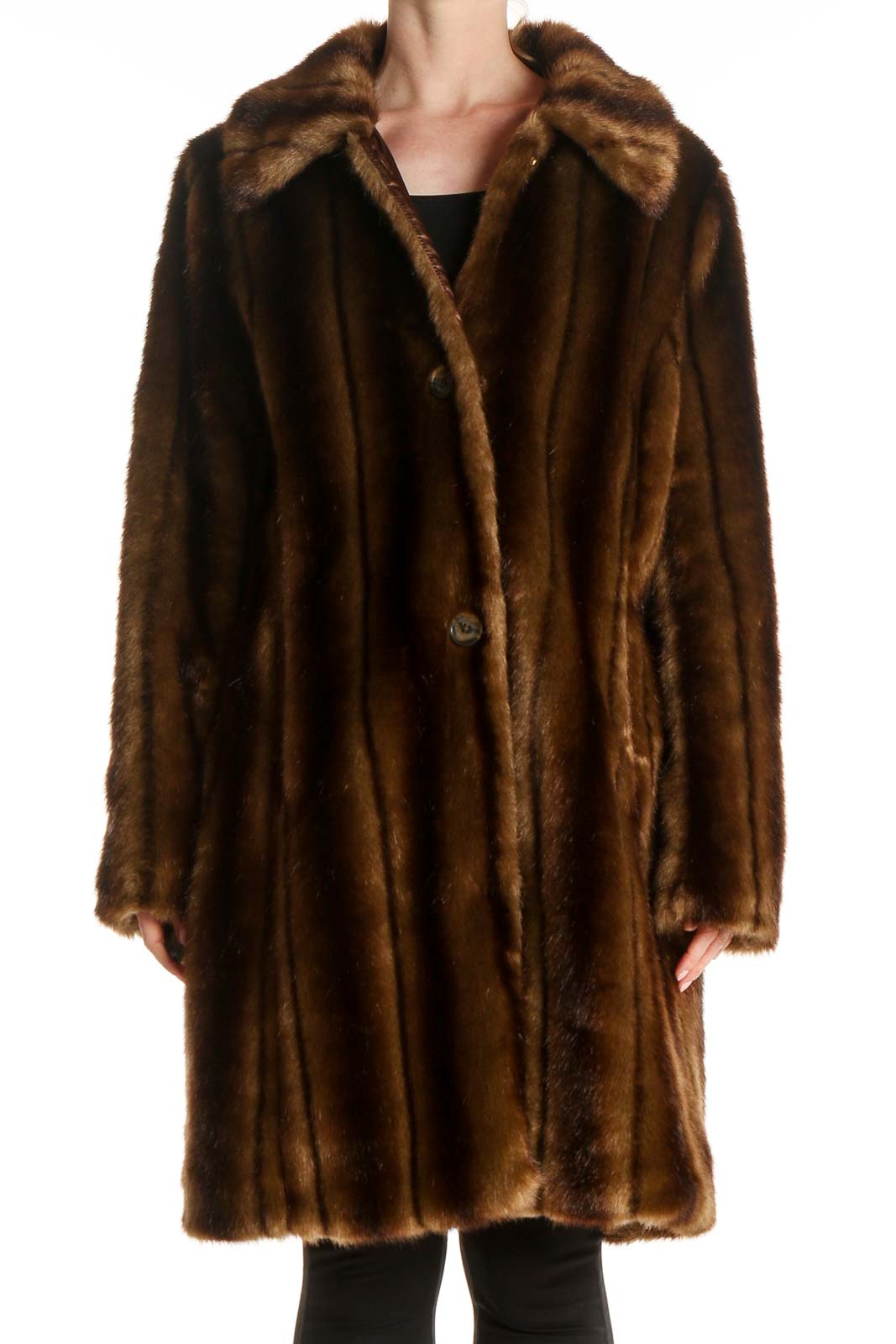 Brown Fur Coat Front