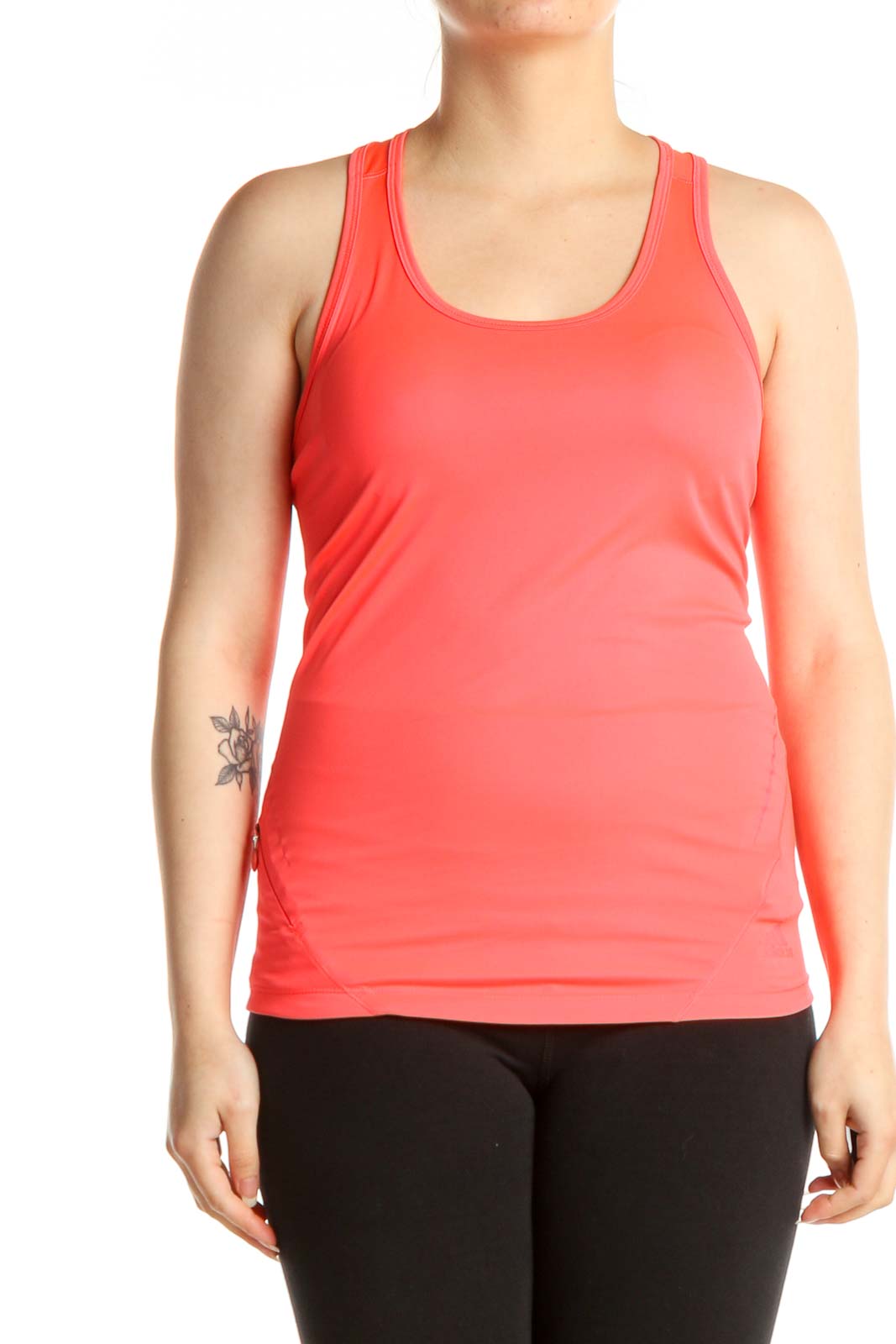 Pink Solid Activewear Tank Top Front