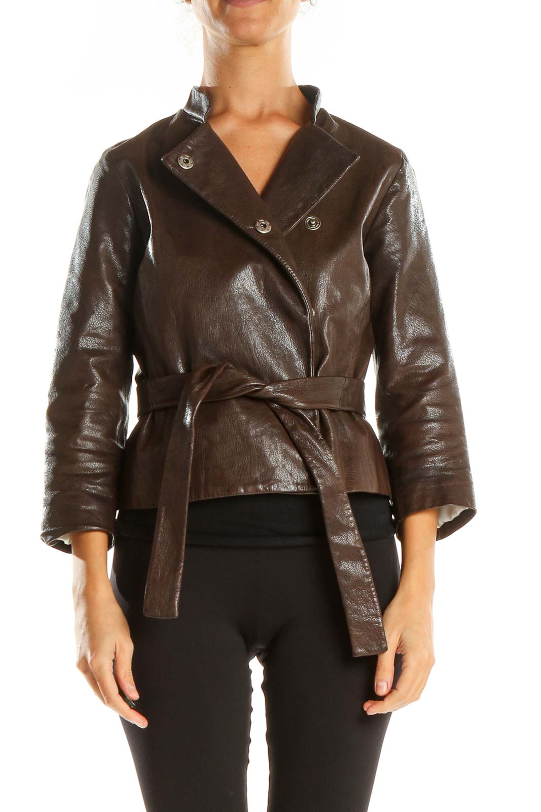 Brown Motorcycle Jacket Front