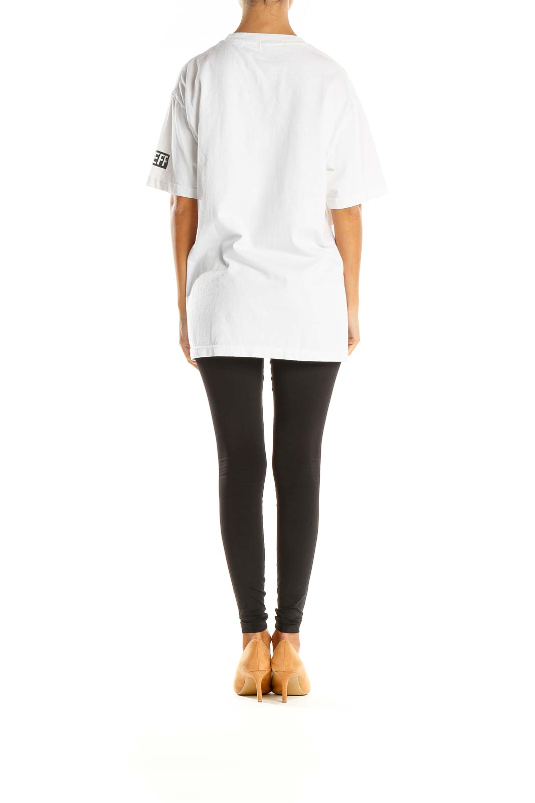 Disney White Oversized Back Graphic Printed Oversized Tshirt L