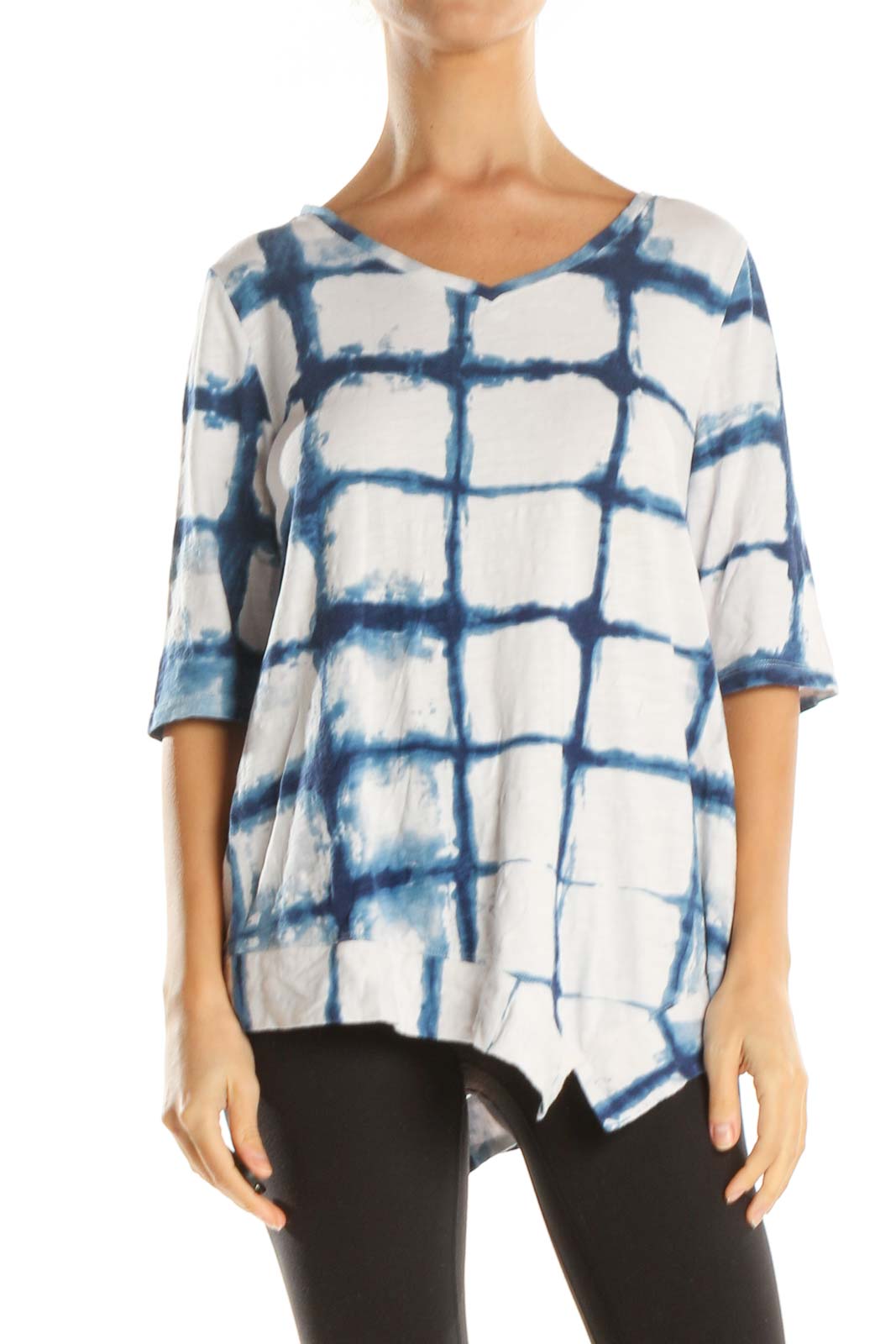 White Tie And Dye Brunch Blouse Front