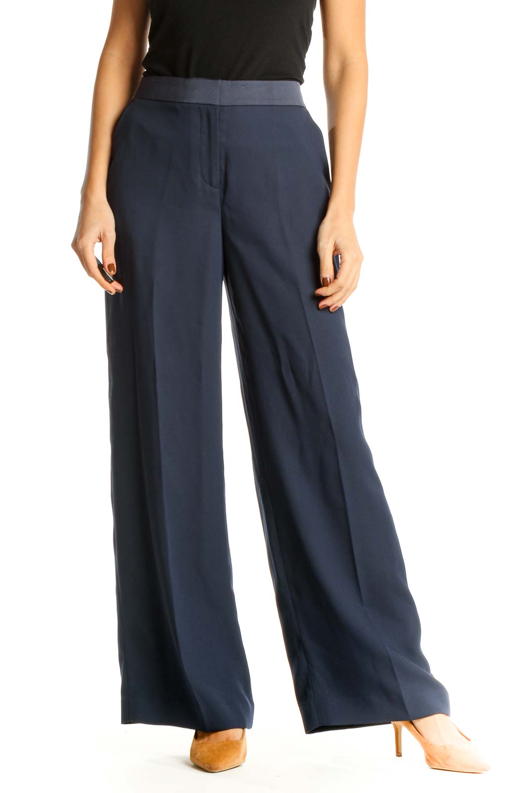 Blue Classic Palazzo Pants Front