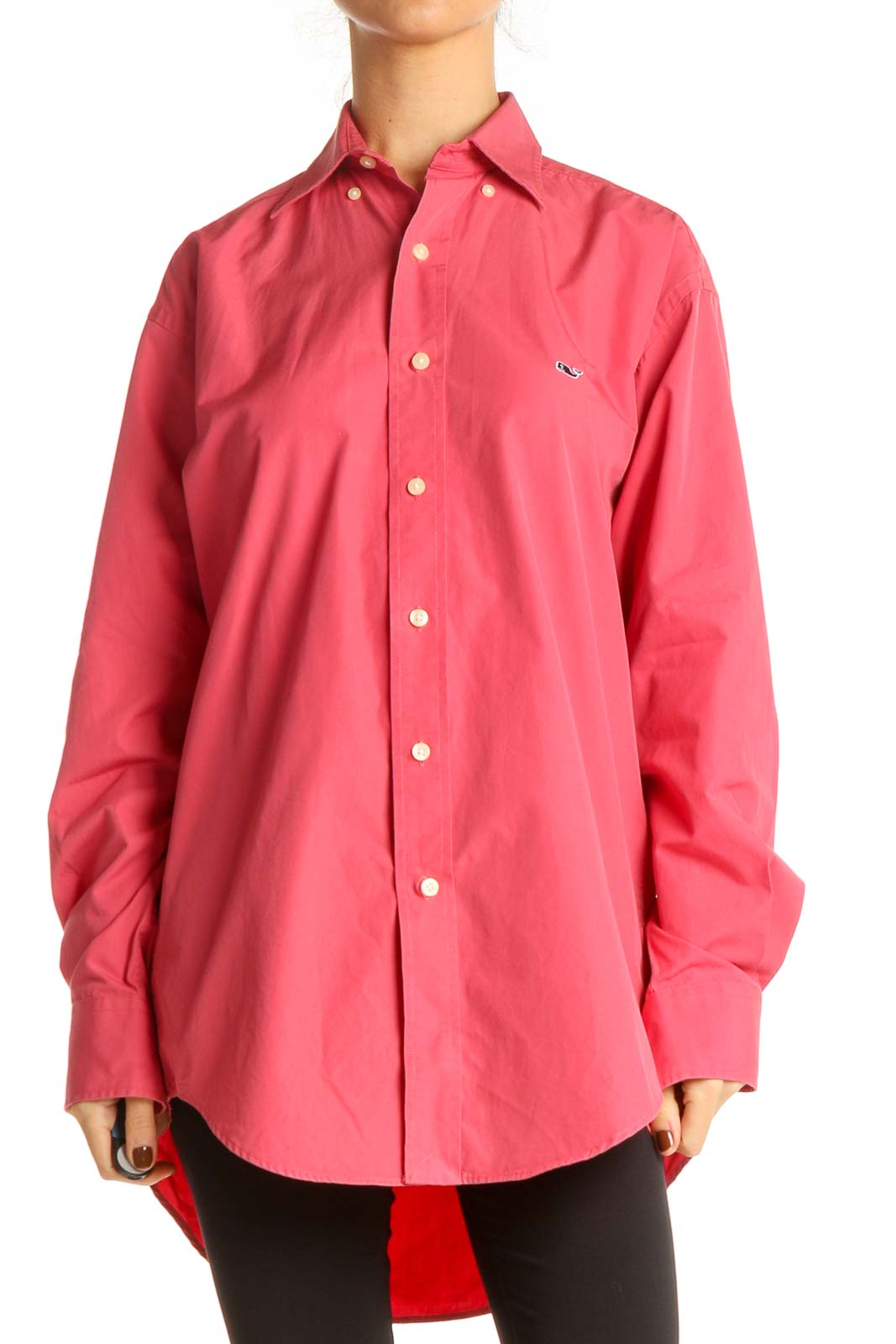 Pink Solid Formal Shirt Front