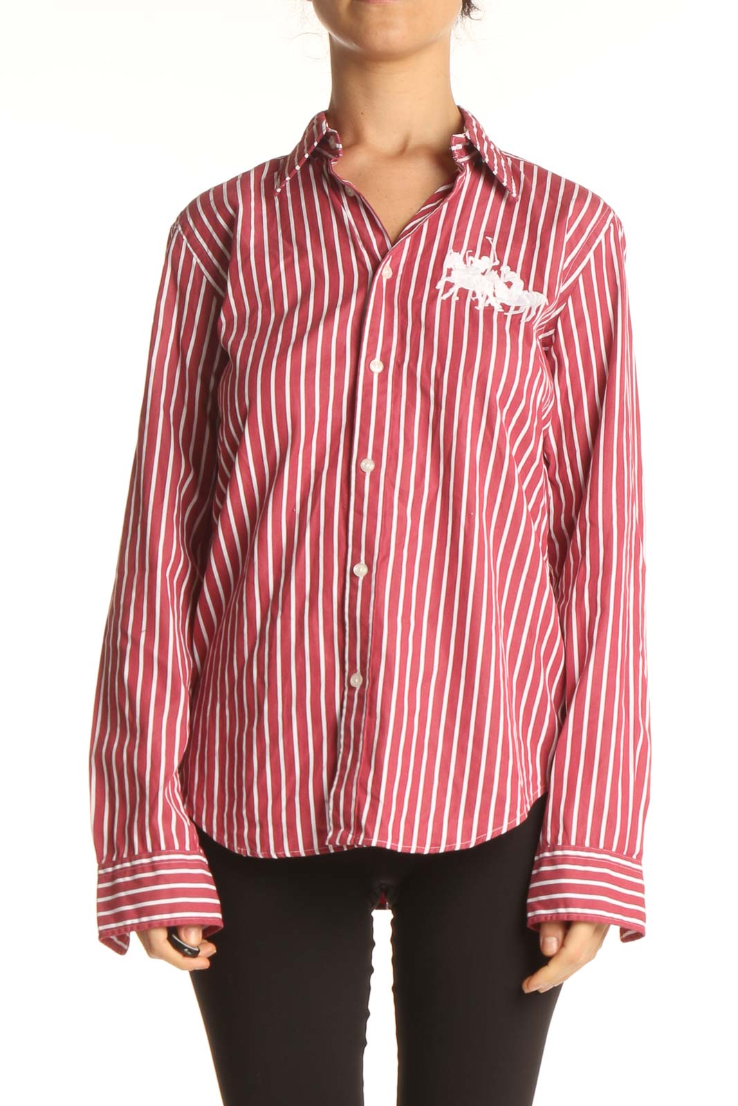 Red Striped All Day Wear Shirt Front