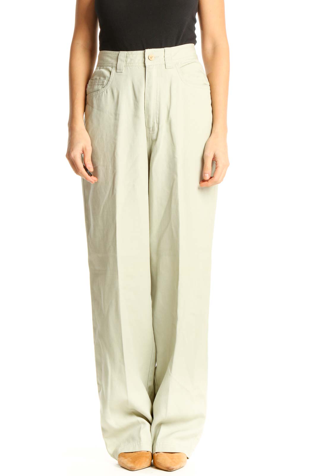 Green Casual Pants Front