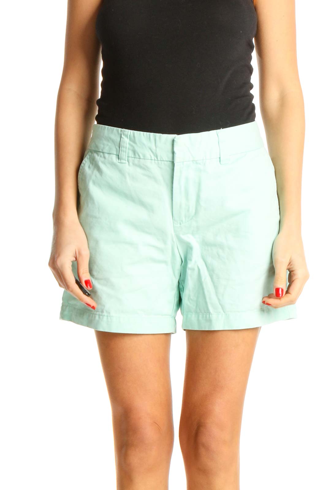 Blue Casual Shorts Front