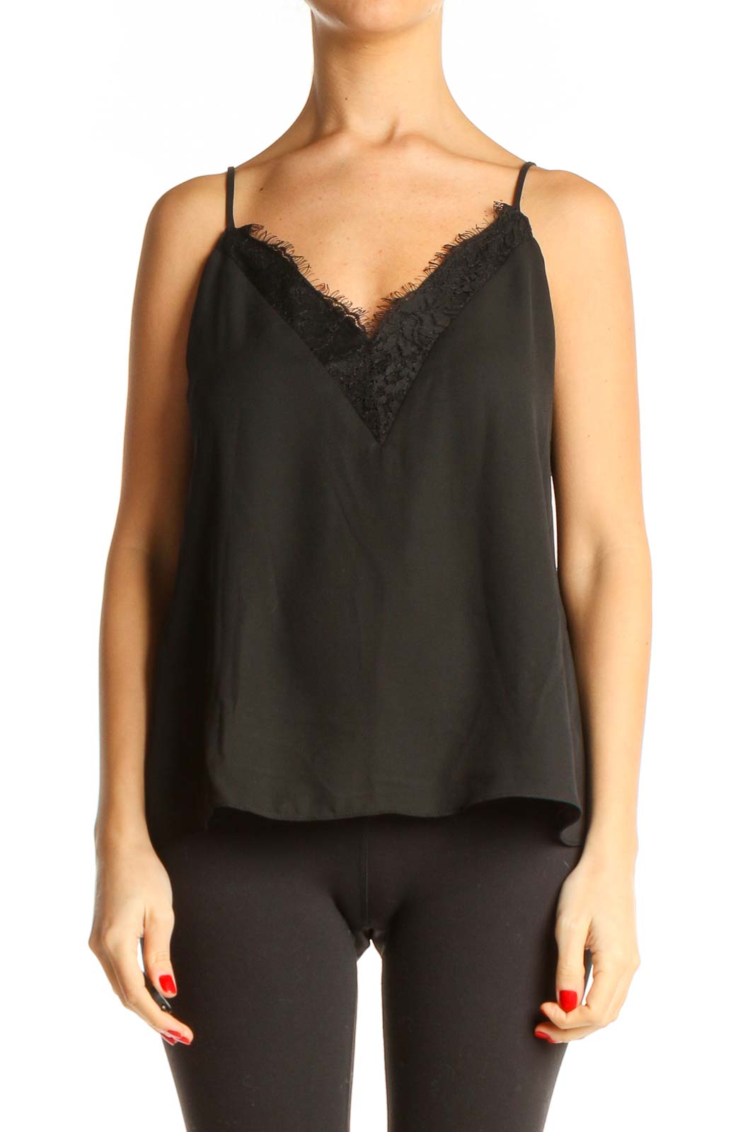 Black Lace Chic Top Front