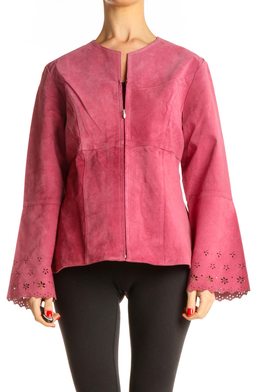Pink Suede Jacket Front