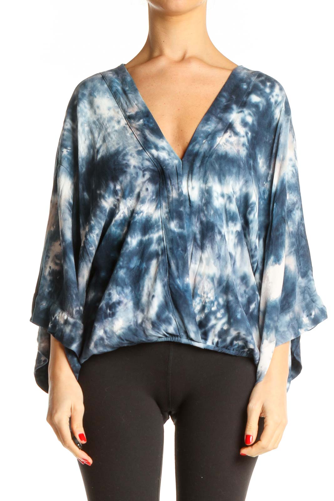 Blue Tie And Dye Blouse Front