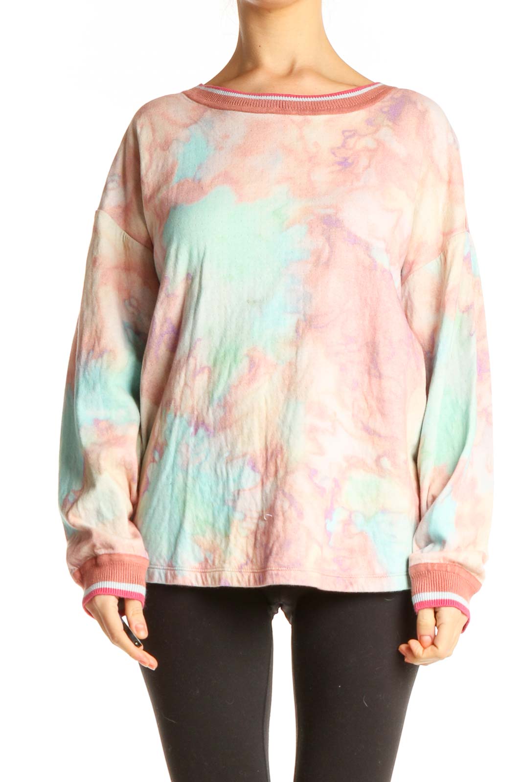 Pink Tie And Dye Brunch Sweater Front