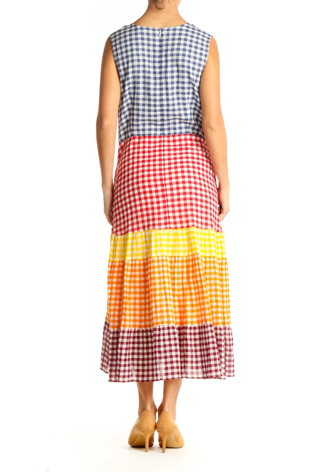 Multi-Color Checkered Fit \u0026 Flare Dress 