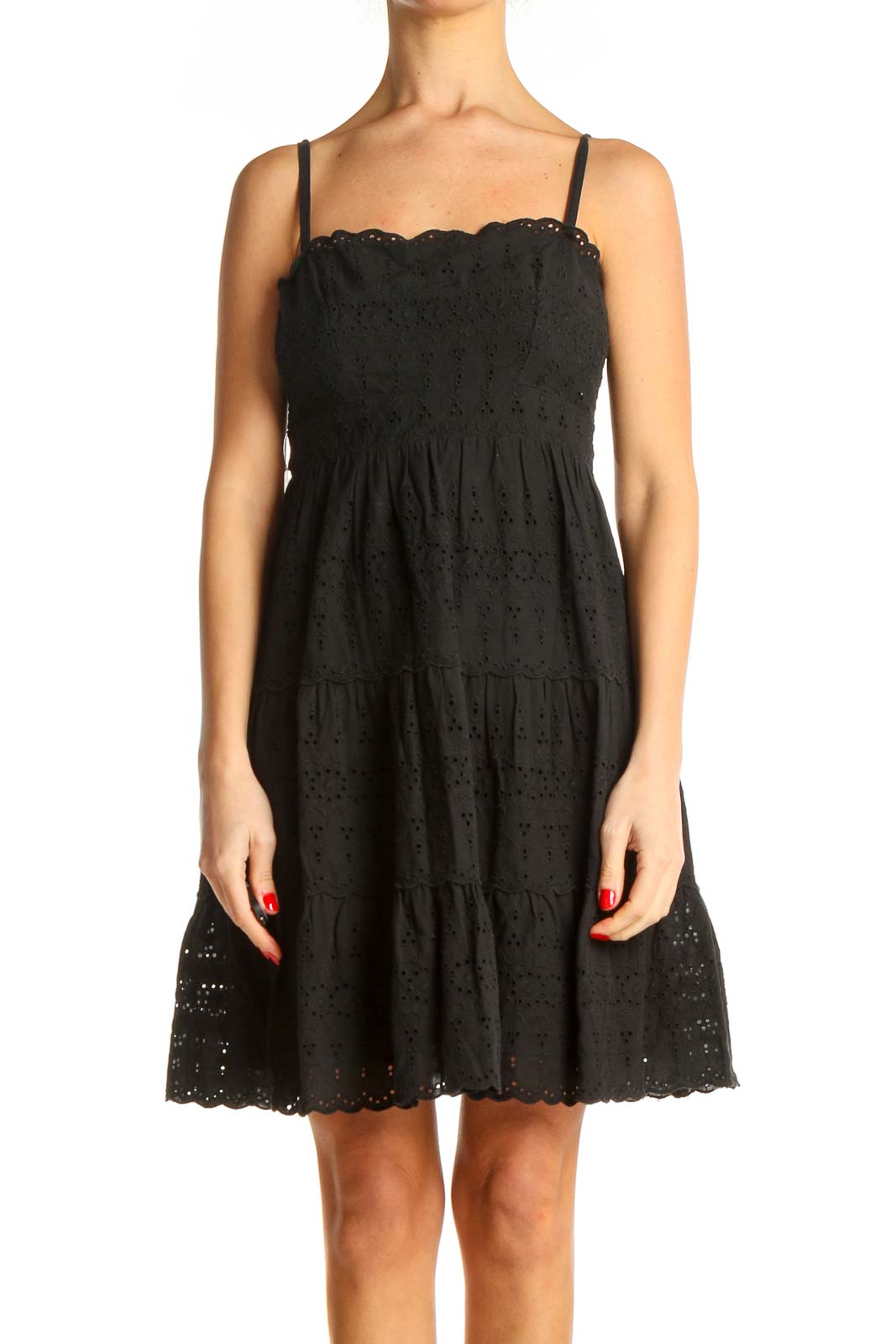 Black Lace Chic Fit & Flare Dress Front