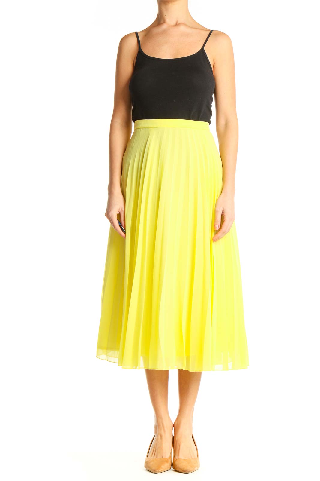 Yellow Brunch Flared Skirt Front