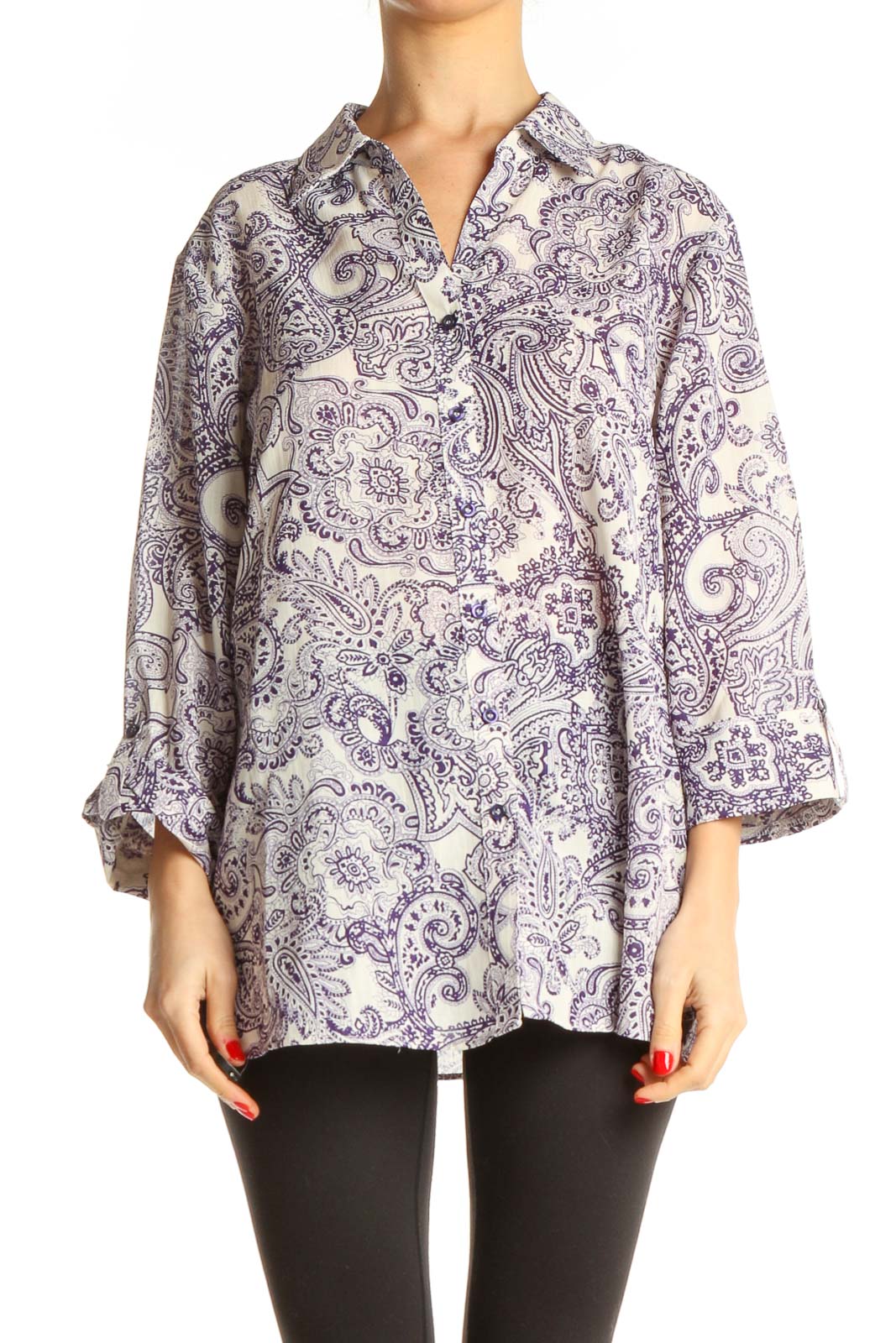 Purple Paisley All Day Wear Shirt Front