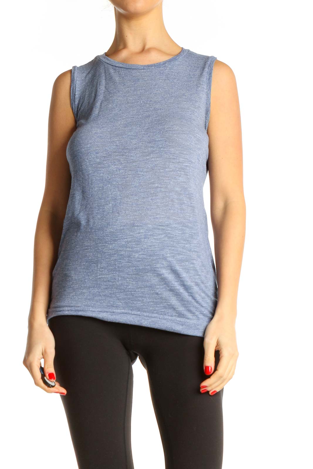 Gray Textured All Day Wear Tank Top Front