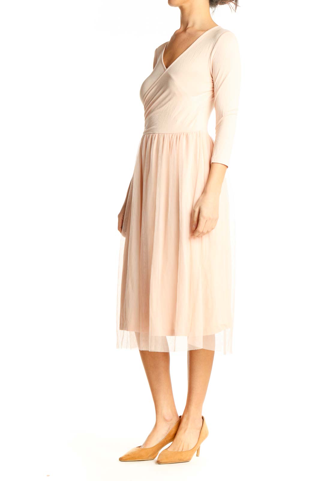 Vero Moda - Pink Classic Fit \u0026 Flare Wrap Dress Unknown | SilkRoll