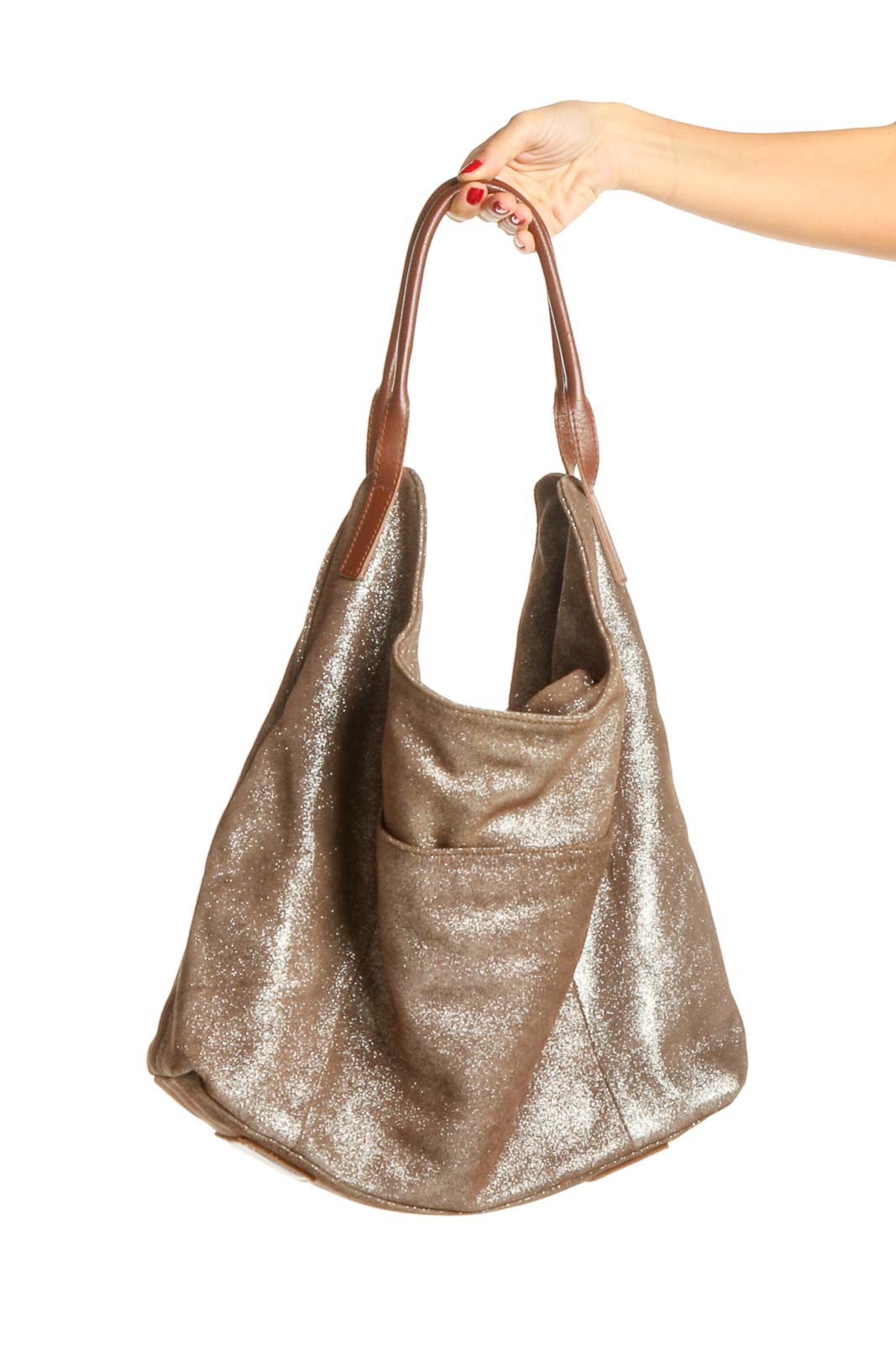 Brown Shimmer Bag Front