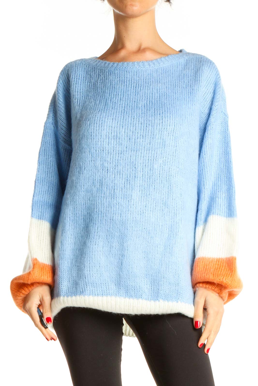 Blue Colorblock Brunch Sweater Front