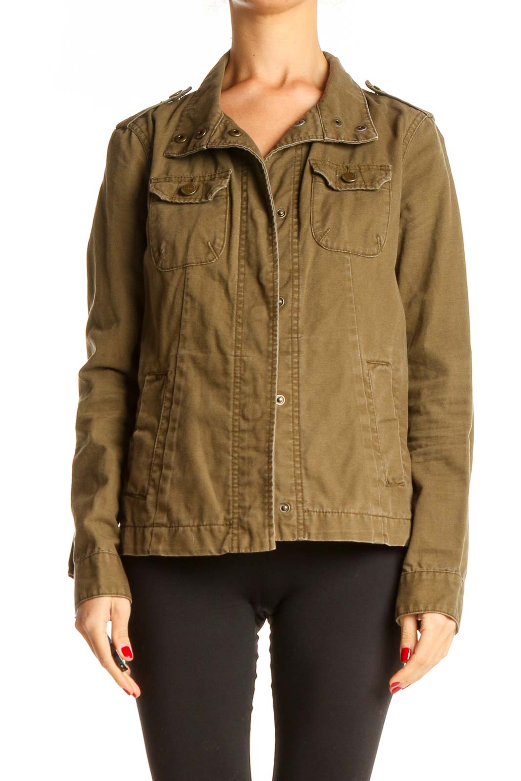 Brown Military Jacket Front