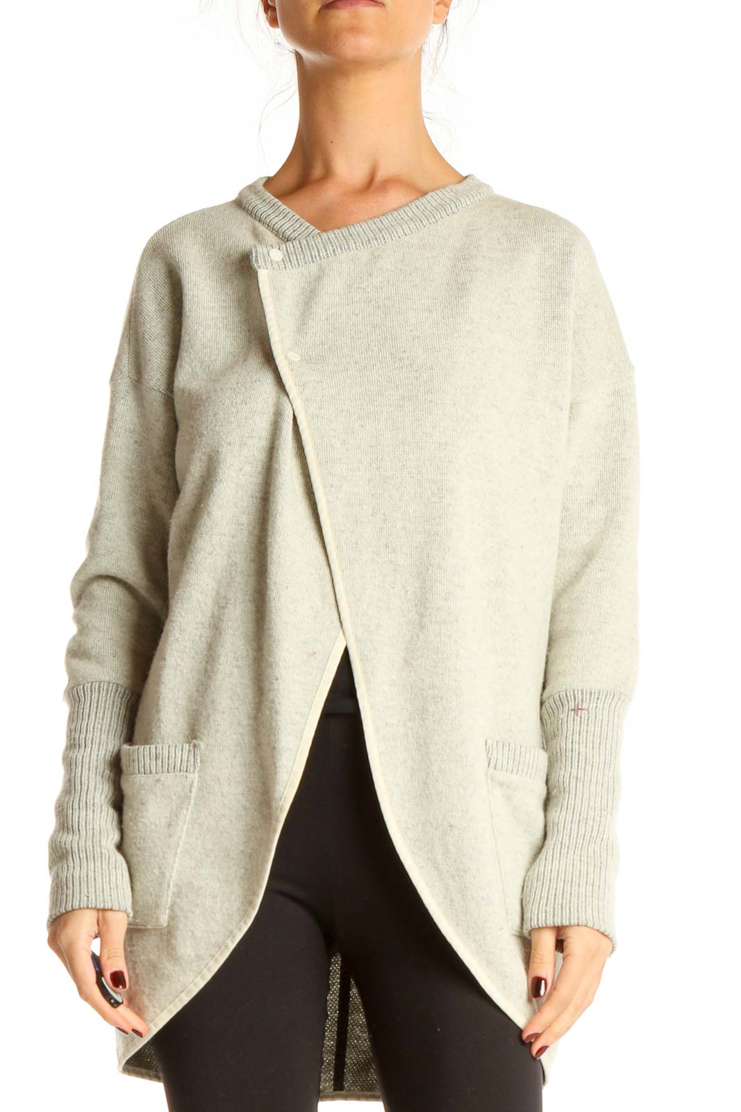 Beige All Day Wear Sweater Front