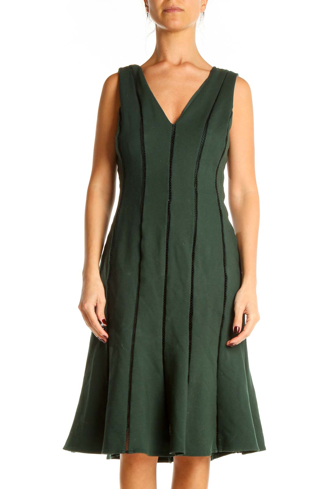 Green Day Fit & Flare Dress Front