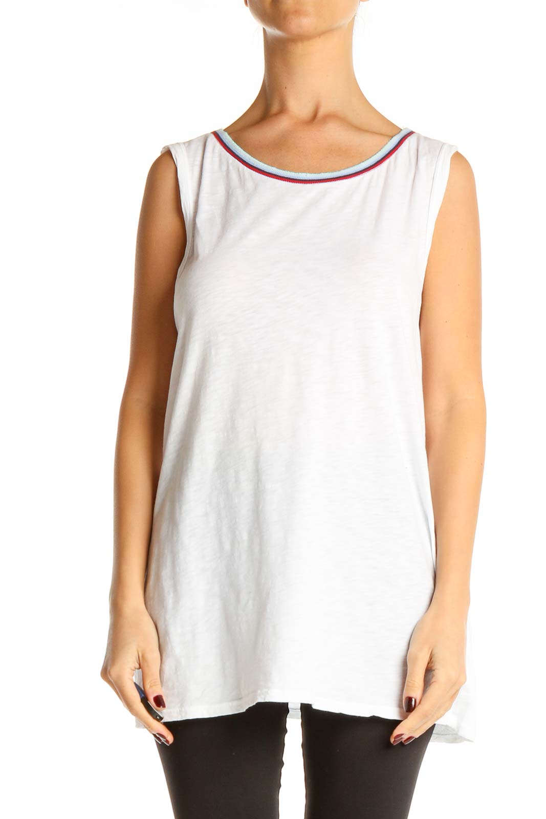 White Tunic Tank Top Front