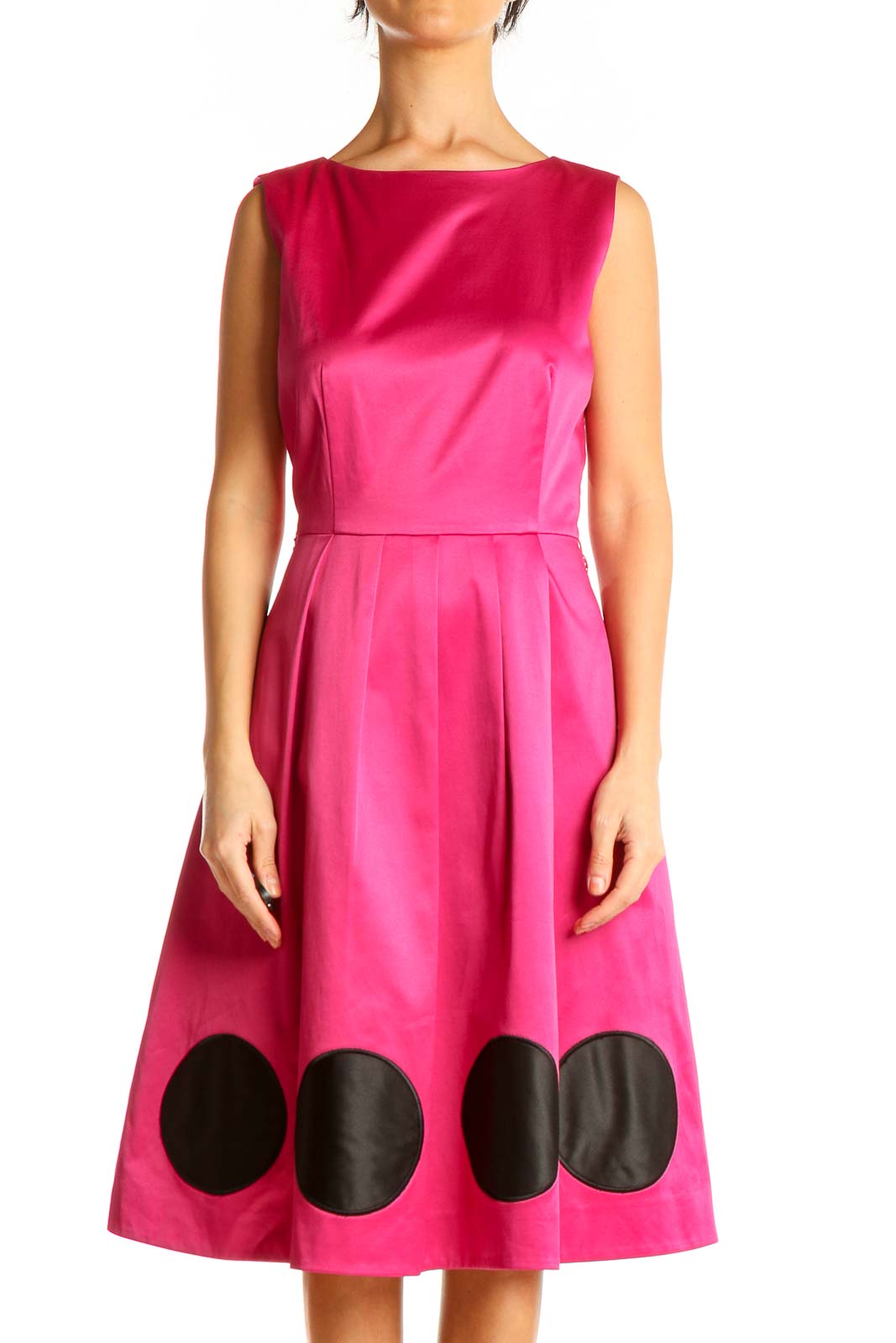 Pink Retro Fit & Flare Dress Front